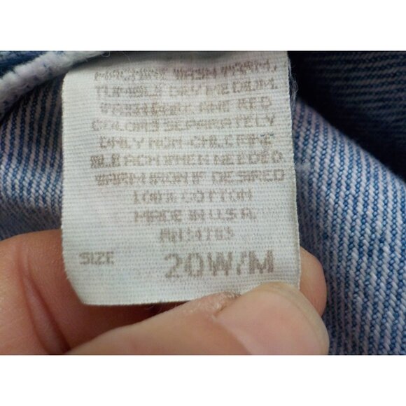 Vintage Lee Blue Denim Tapered Union Made USA Women Size 20W Med (36x30) - Picture 5 of 5